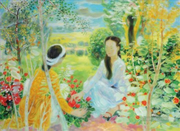 Hablando en flores asiáticas Pinturas al óleo